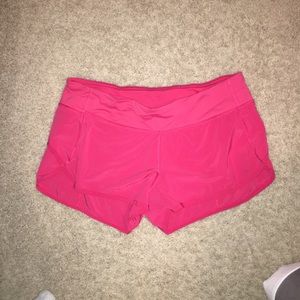 Pink lululemon speed up shorts